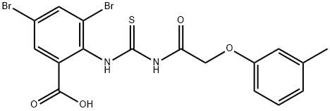 3,5-DIBROMO-2-[[[[(3-METHYLPHENOXY)ACETYL]AMINO]THIOXOMETHYL]AMINO]-BENZOIC ACID