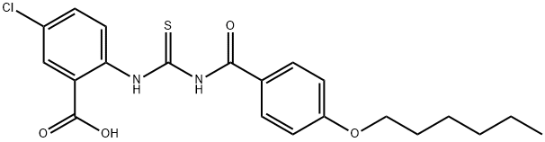 5-CHLORO-2-[[[[4-(HEXYLOXY)BENZOYL]AMINO]THIOXOMETHYL]AMINO]-BENZOIC ACID Structural