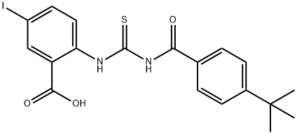 2-[[[[4-(1,1-DIMETHYLETHYL)BENZOYL]AMINO]THIOXOMETHYL]AMINO]-5-IODO-BENZOIC ACID Structural