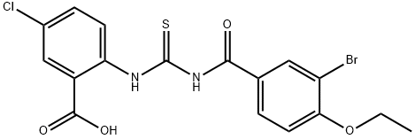 2-[[[(3-BROMO-4-ETHOXYBENZOYL)AMINO]THIOXOMETHYL]AMINO]-5-CHLORO-BENZOIC ACID Structural