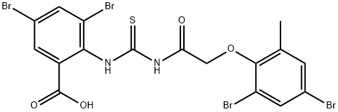 3,5-DIBROMO-2-[[[[(2,4-DIBROMO-6-METHYLPHENOXY)ACETYL]AMINO]THIOXOMETHYL]AMINO]-BENZOIC ACID