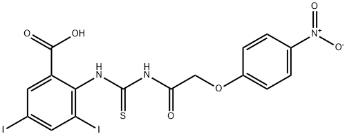 3,5-DIIODO-2-[[[[(4-NITROPHENOXY)ACETYL]AMINO]THIOXOMETHYL]AMINO]-BENZOIC ACID Structural