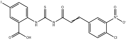 2-[[[[3-(4-CHLORO-3-NITROPHENYL)-1-OXO-2-PROPENYL]AMINO]THIOXOMETHYL]AMINO]-5-IODO-BENZOIC ACID