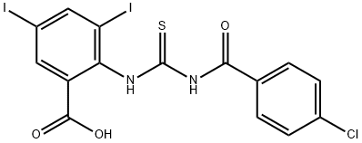 2-[[[(4-CHLOROBENZOYL)AMINO]THIOXOMETHYL]AMINO]-3,5-DIIODO-BENZOIC ACID Structural