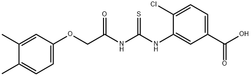 4-CHLORO-3-[[[[(3,4-DIMETHYLPHENOXY)ACETYL]AMINO]THIOXOMETHYL]AMINO]-BENZOIC ACID Structural