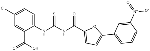 5-CHLORO-2-[[[[[5-(3-NITROPHENYL)-2-FURANYL]CARBONYL]AMINO]THIOXOMETHYL]AMINO]-BENZOIC ACID