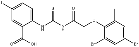 2-[[[[(2,4-DIBROMO-6-METHYLPHENOXY)ACETYL]AMINO]THIOXOMETHYL]AMINO]-5-IODO-BENZOIC ACID