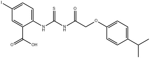 5-IODO-2-[[[[[4-(1-METHYLETHYL)PHENOXY]ACETYL]AMINO]THIOXOMETHYL]AMINO]-BENZOIC ACID Structural