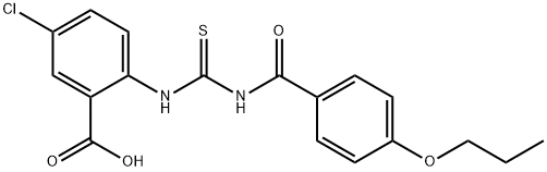 5-CHLORO-2-[[[(4-PROPOXYBENZOYL)AMINO]THIOXOMETHYL]AMINO]-BENZOIC ACID Structural