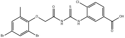 4-CHLORO-3-[[[[(2,4-DIBROMO-6-METHYLPHENOXY)ACETYL]AMINO]THIOXOMETHYL]AMINO]-BENZOIC ACID