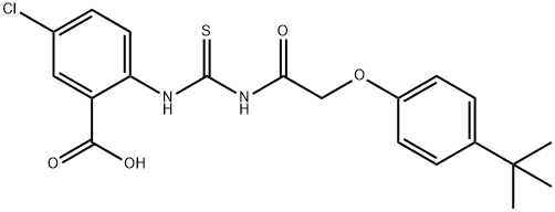 5-CHLORO-2-[[[[[4-(1,1-DIMETHYLETHYL)PHENOXY]ACETYL]AMINO]THIOXOMETHYL]AMINO]-BENZOIC ACID Structural