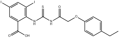 2-[[[[(4-ETHYLPHENOXY)ACETYL]AMINO]THIOXOMETHYL]AMINO]-3,5-DIIODO-BENZOIC ACID