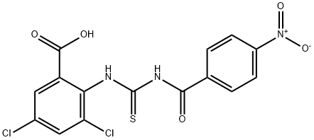 3,5-DICHLORO-2-[[[(4-NITROBENZOYL)AMINO]THIOXOMETHYL]AMINO]-BENZOIC ACID Structural