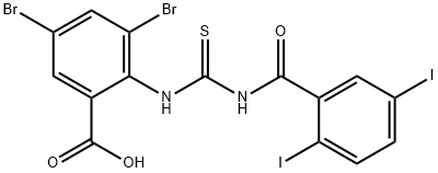 3,5-DIBROMO-2-[[[(2,5-DIIODOBENZOYL)AMINO]THIOXOMETHYL]AMINO]-BENZOIC ACID Structural