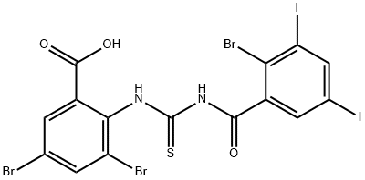 3,5-DIBROMO-2-[[[(2-BROMO-3,5-DIIODOBENZOYL)AMINO]THIOXOMETHYL]AMINO]-BENZOIC ACID Structural