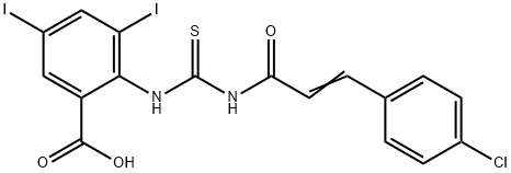 2-[[[[3-(4-CHLOROPHENYL)-1-OXO-2-PROPENYL]AMINO]THIOXOMETHYL]AMINO]-3,5-DIIODO-BENZOIC ACID