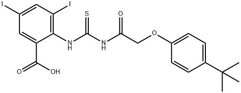 2-[[[[[4-(1,1-DIMETHYLETHYL)PHENOXY]ACETYL]AMINO]THIOXOMETHYL]AMINO]-3,5-DIIODO-BENZOIC ACID Structural