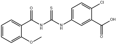 2-CHLORO-5-[[[(2-METHOXYBENZOYL)AMINO]THIOXOMETHYL]AMINO]-BENZOIC ACID