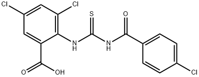 3,5-DICHLORO-2-[[[(4-CHLOROBENZOYL)AMINO]THIOXOMETHYL]AMINO]-BENZOIC ACID