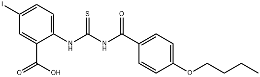 2-[[[(4-BUTOXYBENZOYL)AMINO]THIOXOMETHYL]AMINO]-5-IODO-BENZOIC ACID