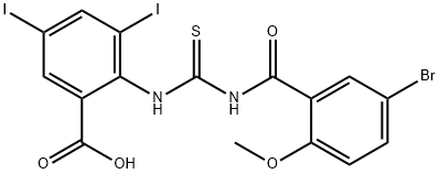 2-[[[(5-BROMO-2-METHOXYBENZOYL)AMINO]THIOXOMETHYL]AMINO]-3,5-DIIODO-BENZOIC ACID