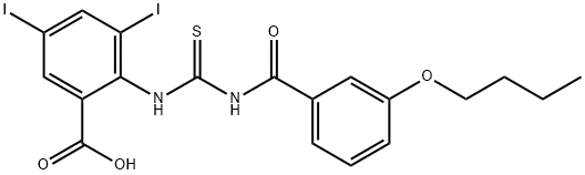 2-[[[(3-BUTOXYBENZOYL)AMINO]THIOXOMETHYL]AMINO]-3,5-DIIODO-BENZOIC ACID