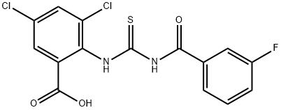 3,5-DICHLORO-2-[[[(3-FLUOROBENZOYL)AMINO]THIOXOMETHYL]AMINO]-BENZOIC ACID