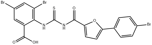 3,5-DIBROMO-2-[[[[[5-(4-BROMOPHENYL)-2-FURANYL]CARBONYL]AMINO]THIOXOMETHYL]AMINO]-BENZOIC ACID