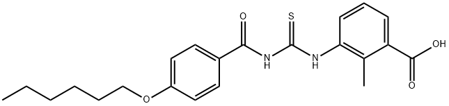 3-[[[[4-(HEXYLOXY)BENZOYL]AMINO]THIOXOMETHYL]AMINO]-2-METHYL-BENZOIC ACID