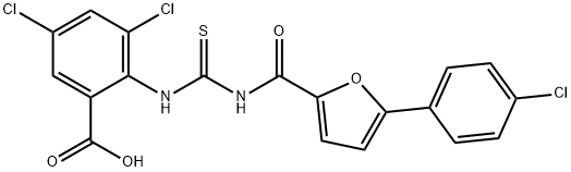 3,5-DICHLORO-2-[[[[[5-(4-CHLOROPHENYL)-2-FURANYL]CARBONYL]AMINO]THIOXOMETHYL]AMINO]-BENZOIC ACID