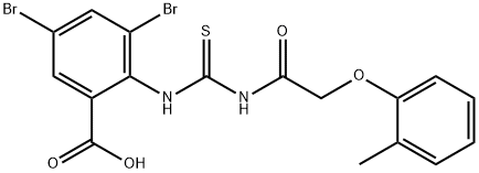 3,5-DIBROMO-2-[[[[(2-METHYLPHENOXY)ACETYL]AMINO]THIOXOMETHYL]AMINO]-BENZOIC ACID