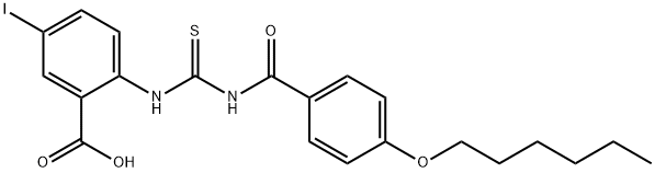 2-[[[[4-(HEXYLOXY)BENZOYL]AMINO]THIOXOMETHYL]AMINO]-5-IODO-BENZOIC ACID