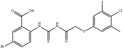 5-BROMO-2-[[[[(4-CHLORO-3,5-DIMETHYLPHENOXY)ACETYL]AMINO]THIOXOMETHYL]AMINO]-BENZOIC ACID