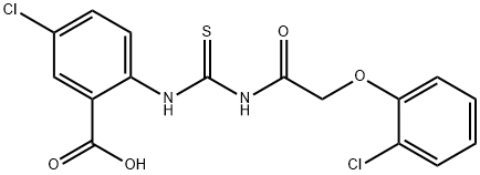 5-CHLORO-2-[[[[(2-CHLOROPHENOXY)ACETYL]AMINO]THIOXOMETHYL]AMINO]-BENZOIC ACID Structural