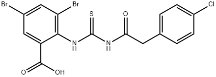 3,5-DIBROMO-2-[[[[(4-CHLOROPHENYL)ACETYL]AMINO]THIOXOMETHYL]AMINO]-BENZOIC ACID