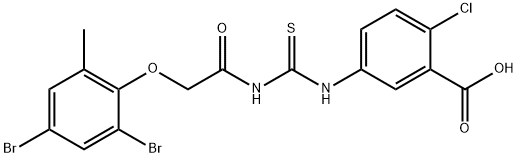 2-CHLORO-5-[[[[(2,4-DIBROMO-6-METHYLPHENOXY)ACETYL]AMINO]THIOXOMETHYL]AMINO]-BENZOIC ACID