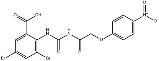 3,5-DIBROMO-2-[[[[(4-NITROPHENOXY)ACETYL]AMINO]THIOXOMETHYL]AMINO]-BENZOIC ACID