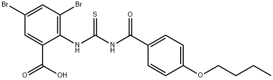 3,5-DIBROMO-2-[[[(4-BUTOXYBENZOYL)AMINO]THIOXOMETHYL]AMINO]-BENZOIC ACID