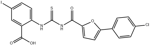 2-[[[[[5-(4-CHLOROPHENYL)-2-FURANYL]CARBONYL]AMINO]THIOXOMETHYL]AMINO]-5-IODO-BENZOIC ACID