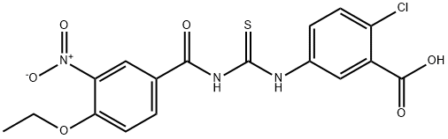 2-CHLORO-5-[[[(4-ETHOXY-3-NITROBENZOYL)AMINO]THIOXOMETHYL]AMINO]-BENZOIC ACID Structural