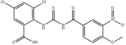 3,5-DICHLORO-2-[[[(4-METHOXY-3-NITROBENZOYL)AMINO]THIOXOMETHYL]AMINO]-BENZOIC ACID Structural