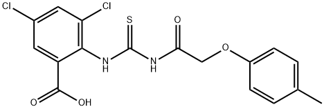 3,5-DICHLORO-2-[[[[(4-METHYLPHENOXY)ACETYL]AMINO]THIOXOMETHYL]AMINO]-BENZOIC ACID Structural