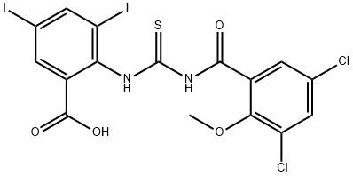 2-[[[(3,5-DICHLORO-2-METHOXYBENZOYL)AMINO]THIOXOMETHYL]AMINO]-3,5-DIIODO-BENZOIC ACID