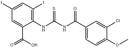 2-[[[(3-CHLORO-4-METHOXYBENZOYL)AMINO]THIOXOMETHYL]AMINO]-3,5-DIIODO-BENZOIC ACID Structural