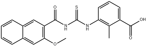 3-[[[[(3-METHOXY-2-NAPHTHALENYL)CARBONYL]AMINO]THIOXOMETHYL]AMINO]-2-METHYL-BENZOIC ACID