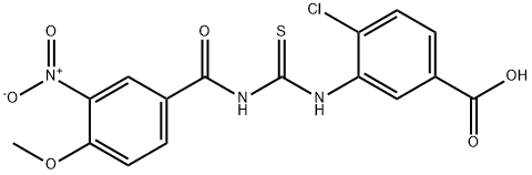 4-CHLORO-3-[[[(4-METHOXY-3-NITROBENZOYL)AMINO]THIOXOMETHYL]AMINO]-BENZOIC ACID Structural