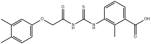 3-[[[[(3,4-DIMETHYLPHENOXY)ACETYL]AMINO]THIOXOMETHYL]AMINO]-2-METHYL-BENZOIC ACID Structural