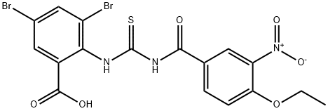 3,5-DIBROMO-2-[[[(4-ETHOXY-3-NITROBENZOYL)AMINO]THIOXOMETHYL]AMINO]-BENZOIC ACID