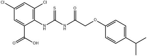 3,5-DICHLORO-2-[[[[[4-(1-METHYLETHYL)PHENOXY]ACETYL]AMINO]THIOXOMETHYL]AMINO]-BENZOIC ACID Structural