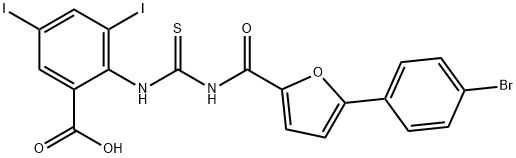 2-[[[[[5-(4-BROMOPHENYL)-2-FURANYL]CARBONYL]AMINO]THIOXOMETHYL]AMINO]-3,5-DIIODO-BENZOIC ACID